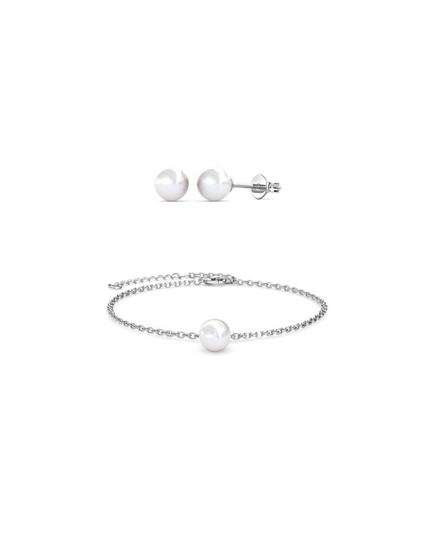Perlenohrstecker und Armband Set