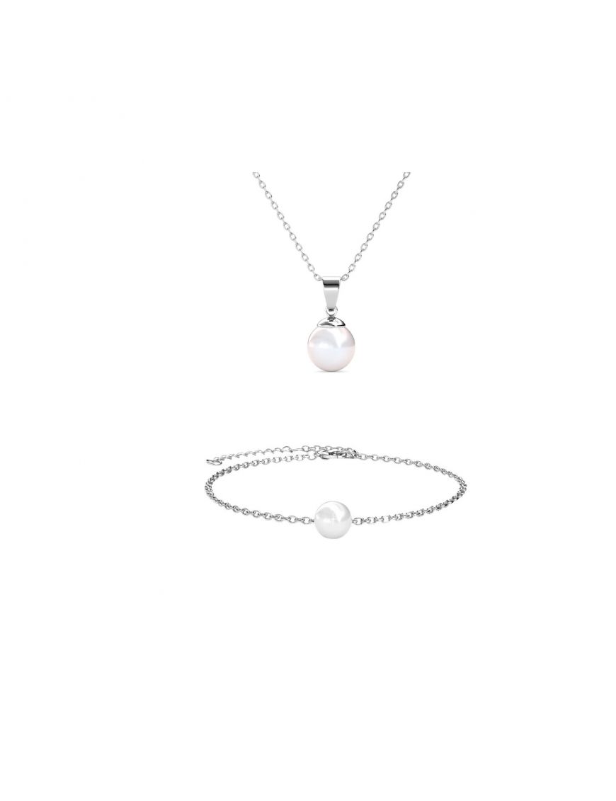Perlenohrstecker und Armband Set