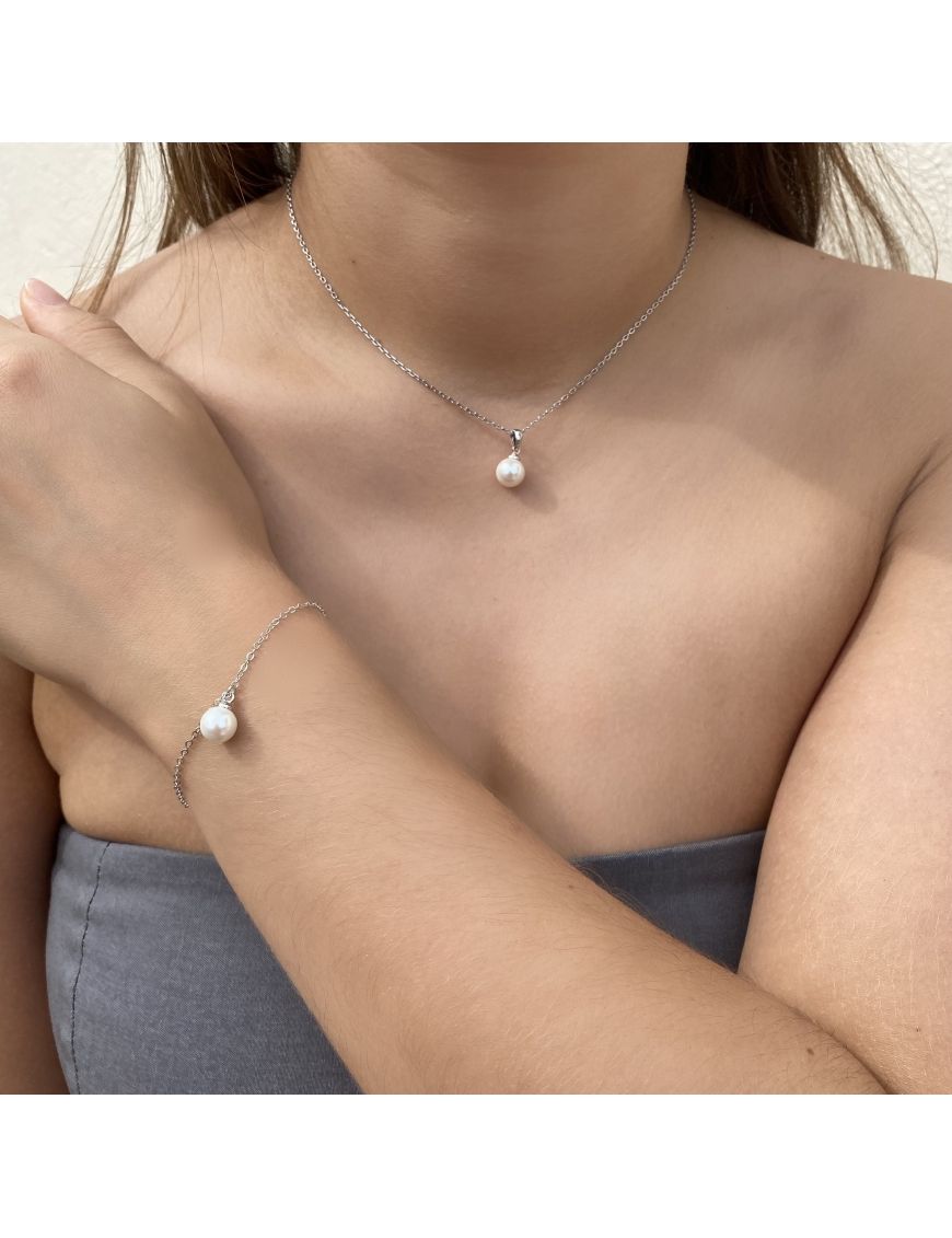Elegantes Kristall-Perlen-Schmuckset