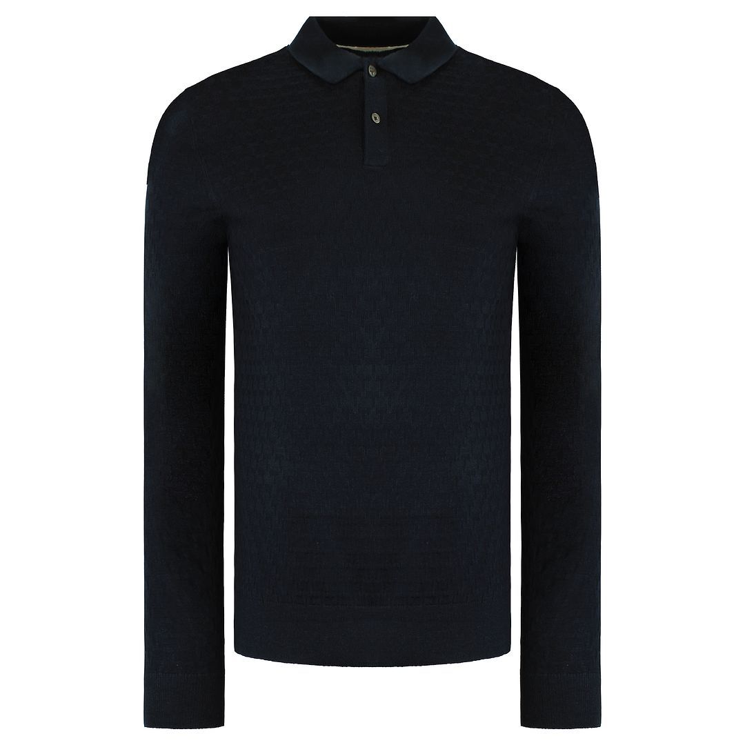 Herren Langarm Strick Polohemd