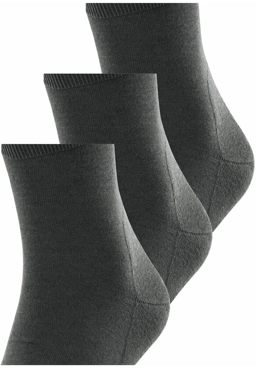 Klassische graue gerippte Baumwollsocken 3er-Pack