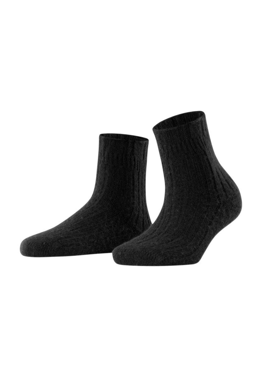 FALKE Bedsock Socken, Wolle & Kaschmir-Anteil für Damen, schwarz, 35-38