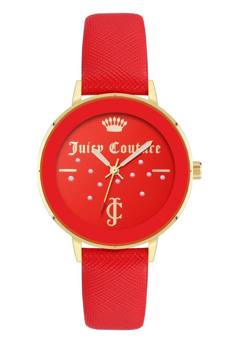 Juicy Couture Damenuhr mit rotem Zifferblatt