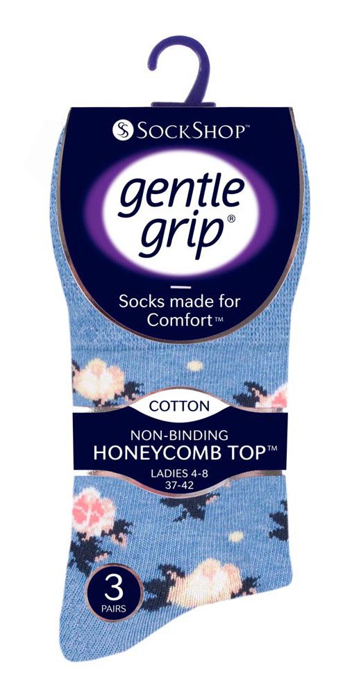 Nicht einschneidende Komfortsocken mit Blumenmuster