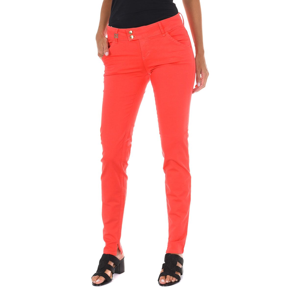 Schmal geschnittene, Knöchellange Chino Hose