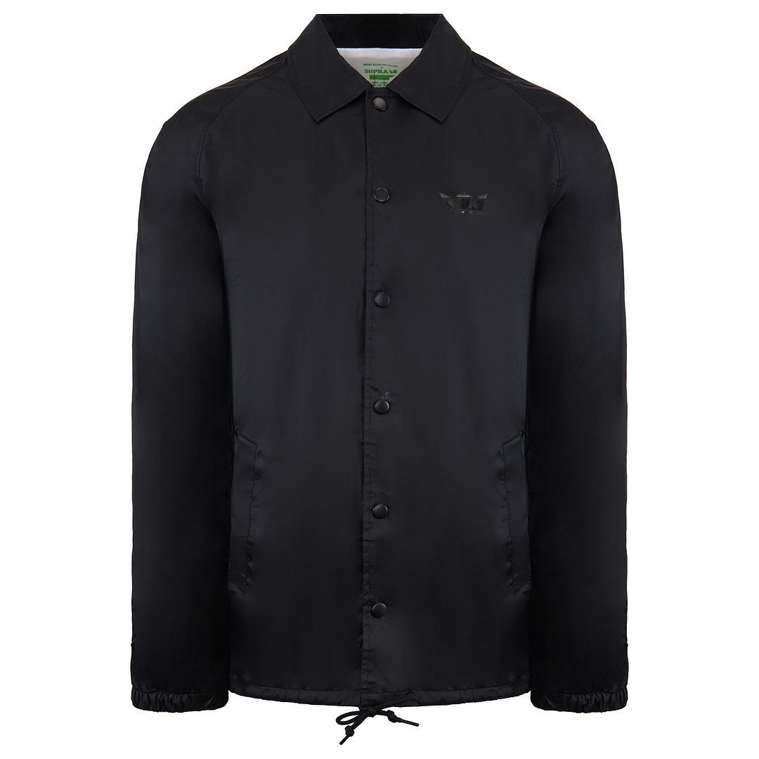 Schwarze Herren Coach Jacke mit Ärmeln