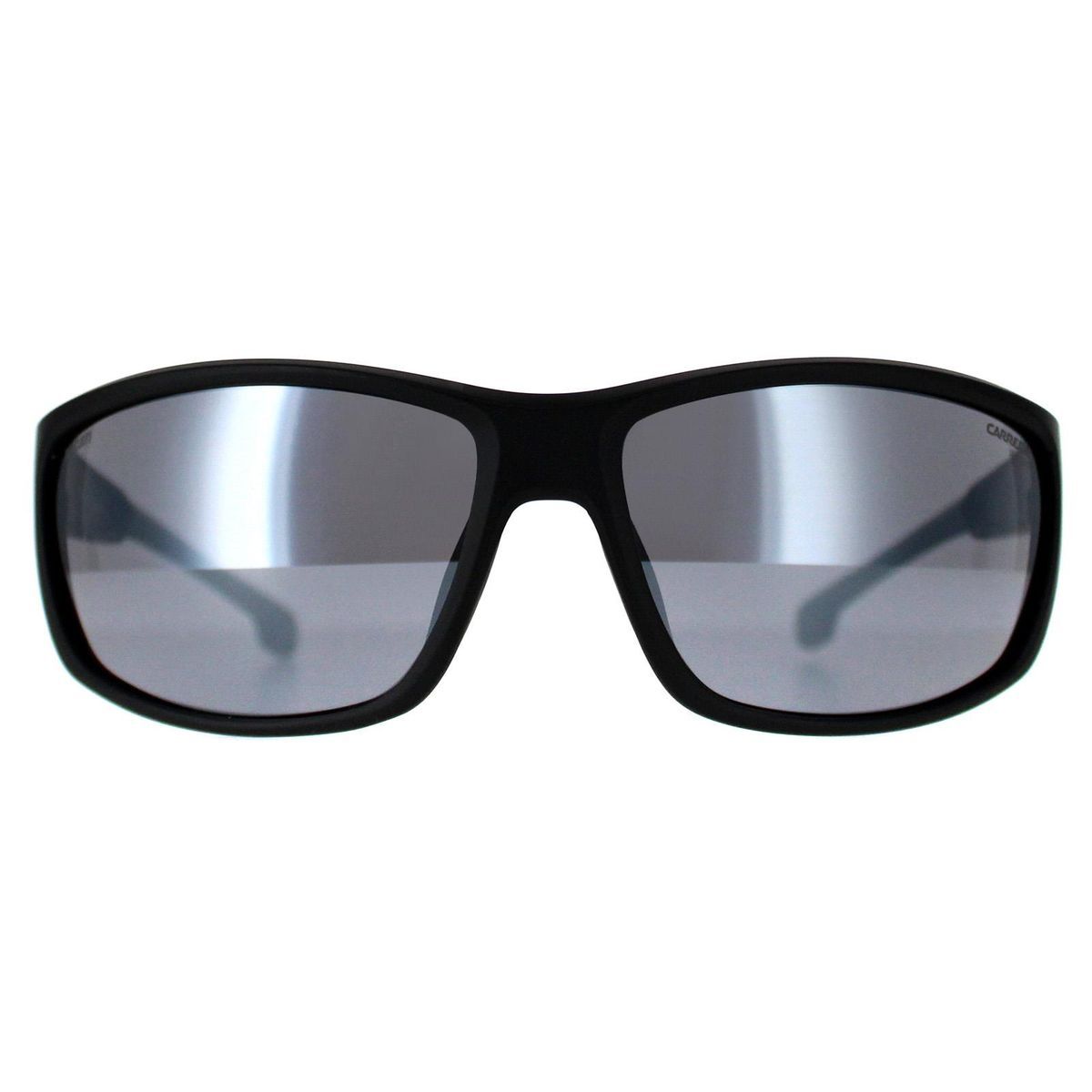 Schlanke, schwarze Sonnenbrille mit rechteckigem Rahmen