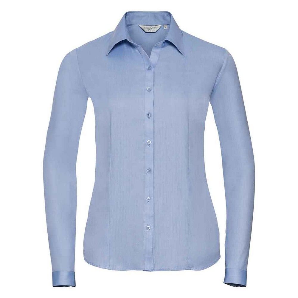 Russell Collection - Formelles Hemd für Damen Langärmlig (Hellblau)