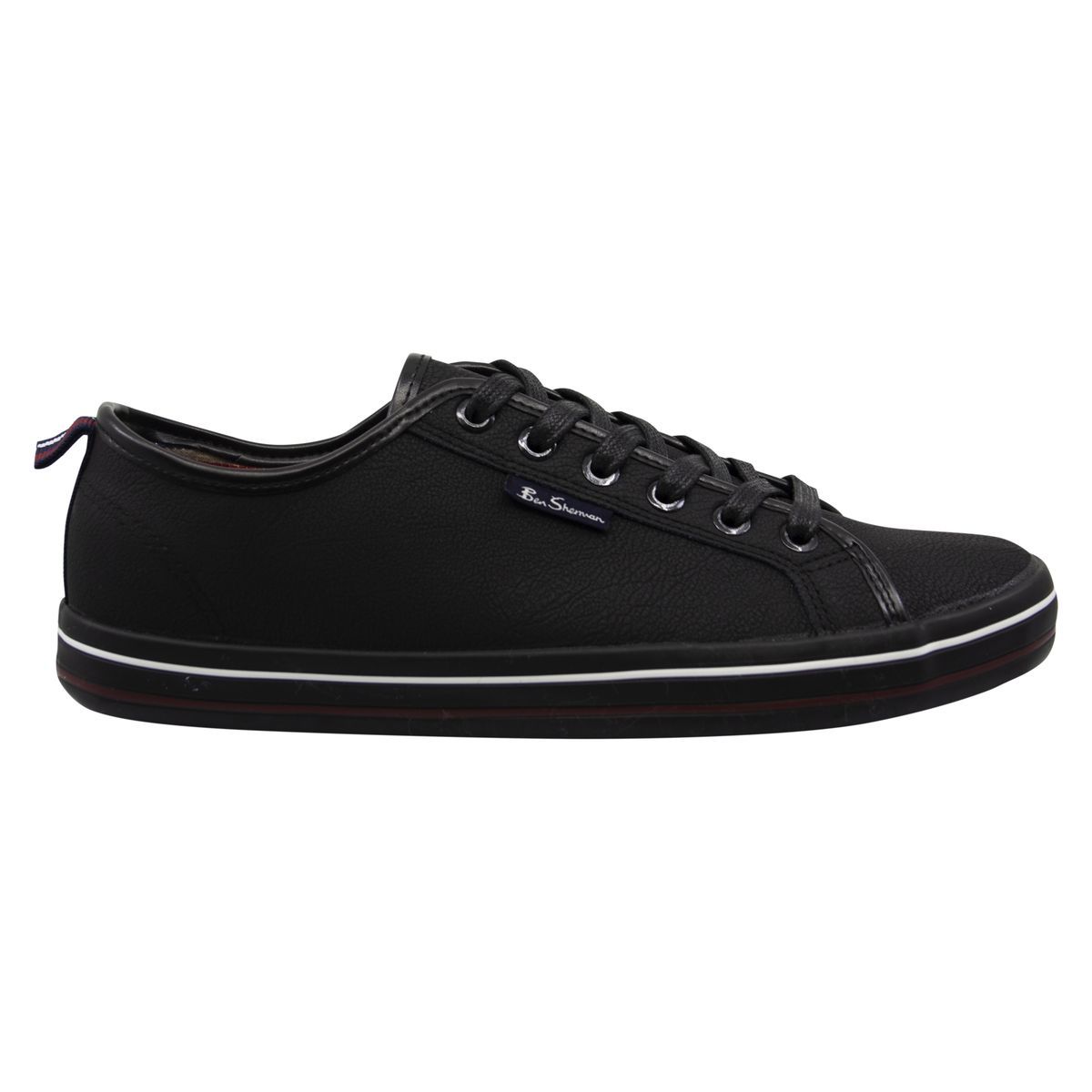 Lowell Schwarzer lässiger Plimsoll-Sneaker