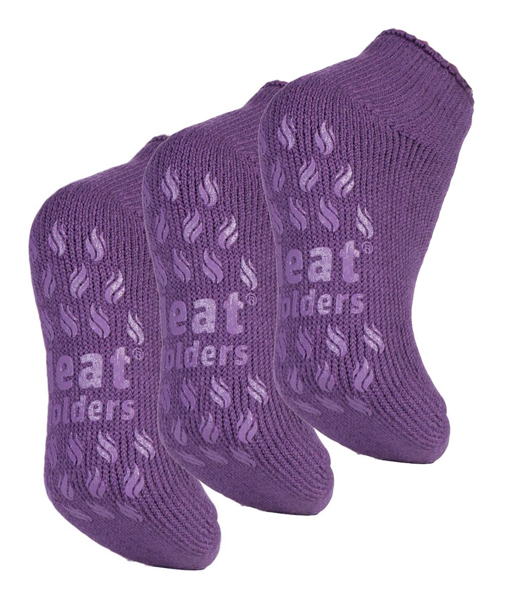 Heat Holders - 3-Paar-Multipack Damen-Slipper-Socken mit Grippern - lila