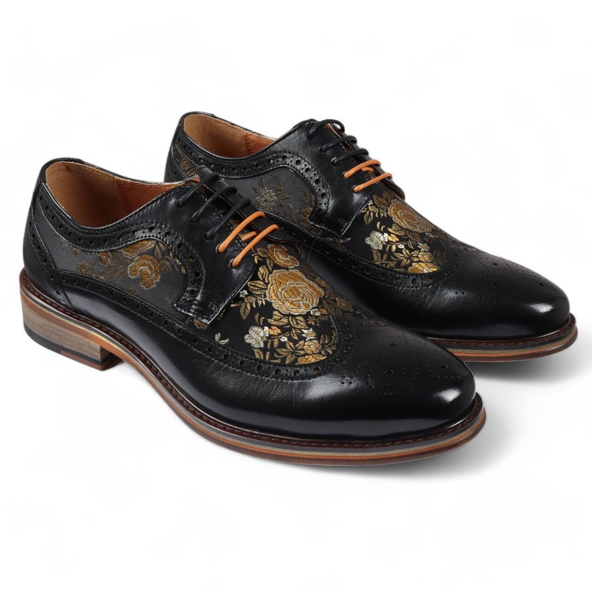 Brogue-Schuhe mit floralem Muster
