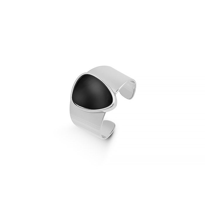 Moderner geometrischer Onyx-Siegelring