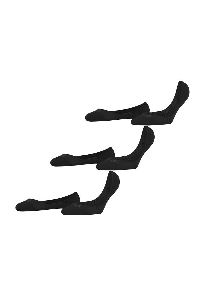 Schwarze Damen Baumwoll Füßlinge im 3er-Pack