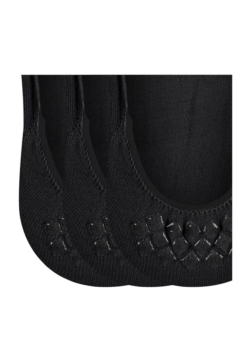 Schwarze Damen Baumwoll Füßlinge im 3er-Pack