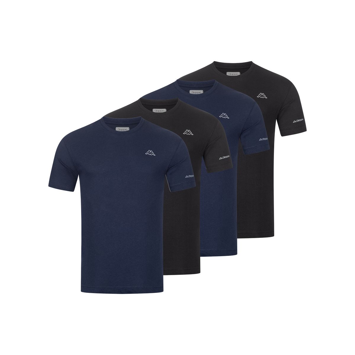 Basic Baumwoll-T-Shirt Viererpack