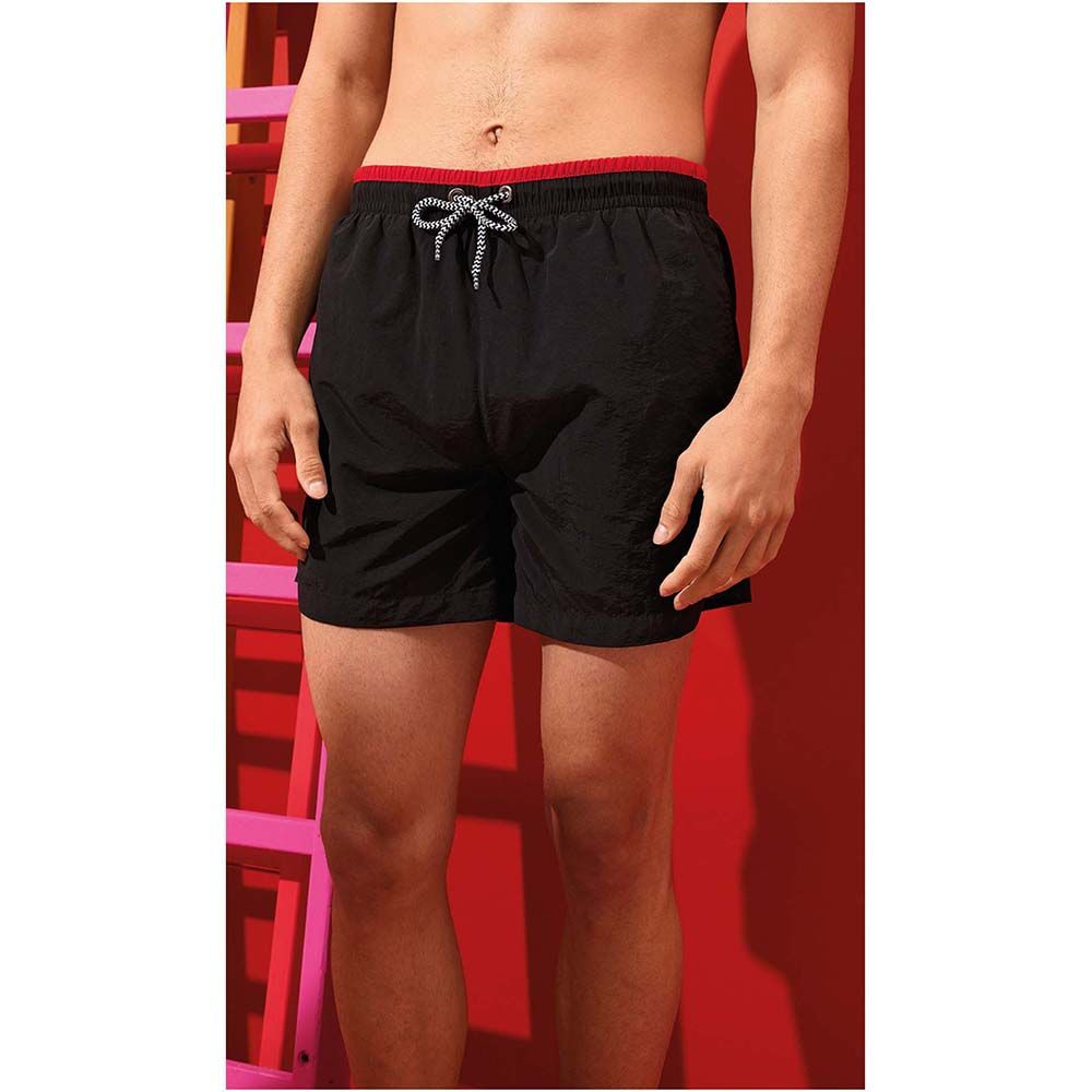 Klassische Badeshorts mit Kontrastbund