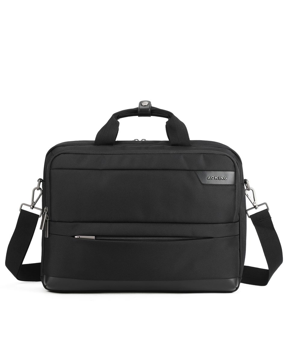 Klassische schwarze Laptoptasche mit Gurt