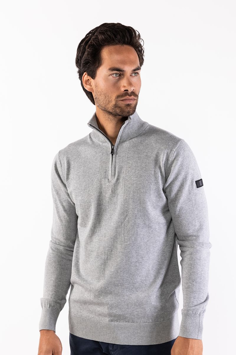 Bio-Baumwollpullover mit Reißverschluss