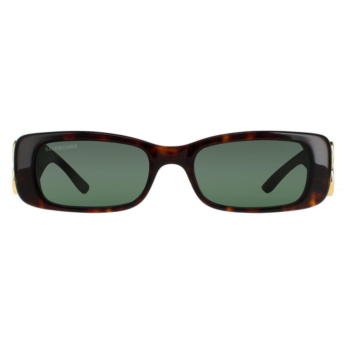 Rechteckige Sonnenbrille in dunklem Havanna