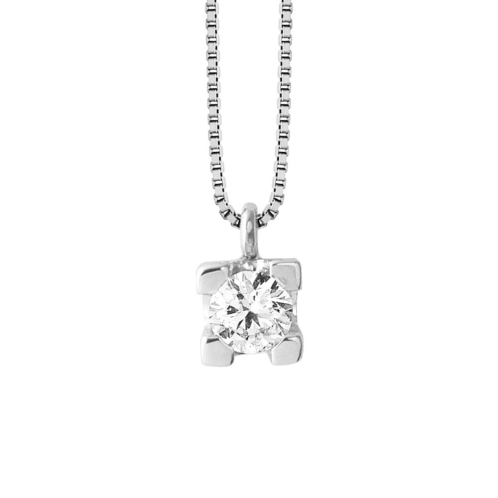 Diamant Solitär Anhänger Halskette