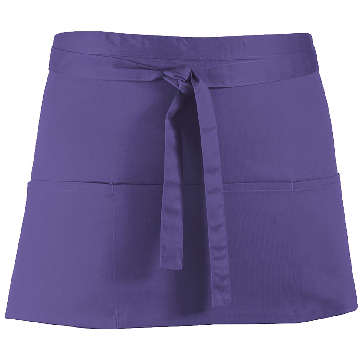 Kurze lila Taillenschürze mit Taschen