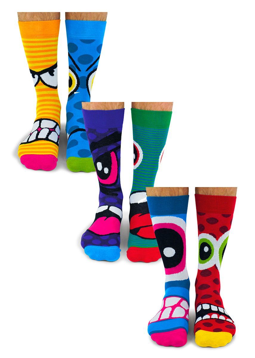 UNITED ODD SOCKS - 6 Pack Männer Stress Heads Neuheit Funky Odd Socken in Geschenkbox - The Stress Heads