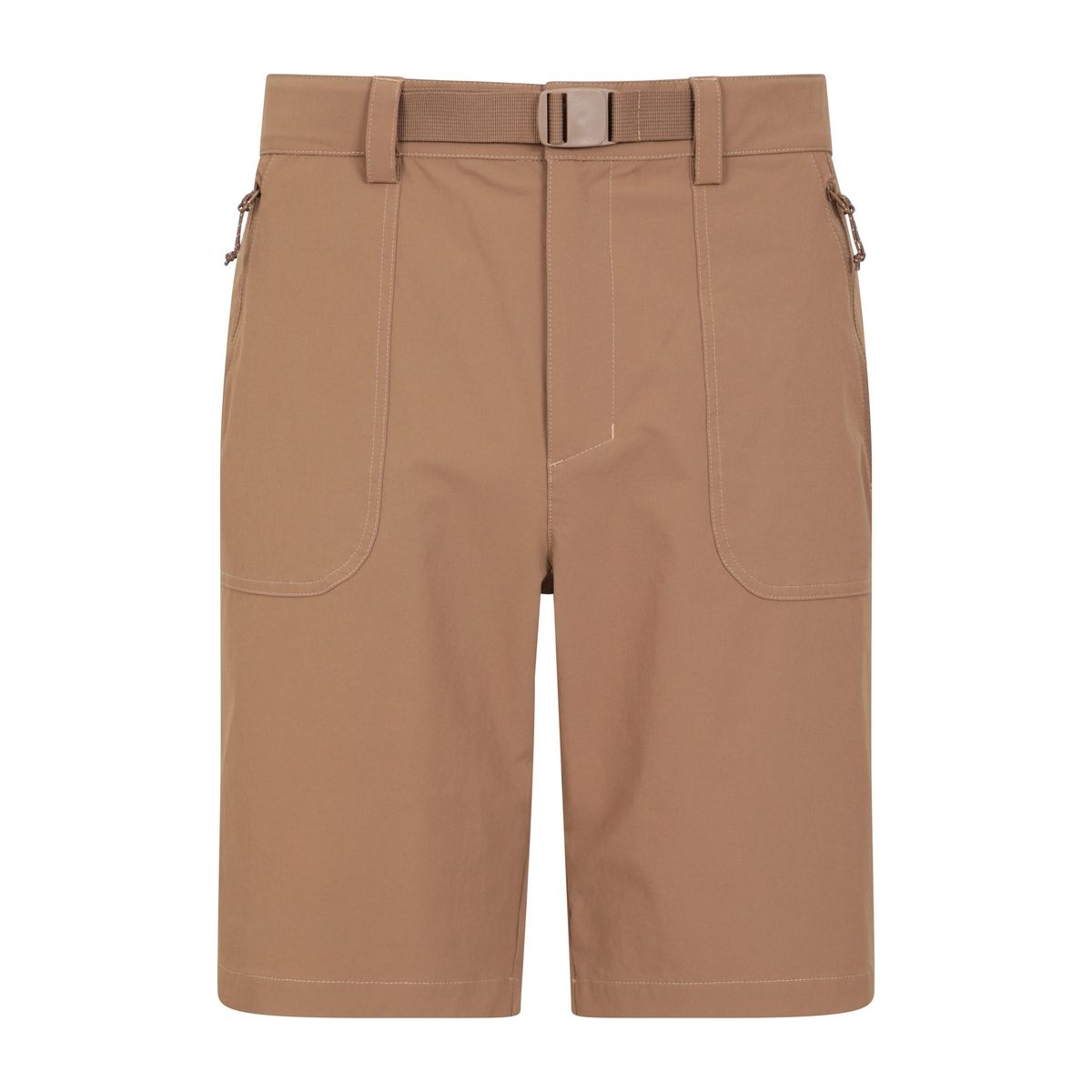 Herren Wander-Shorts mit Gürtel, Unifarben