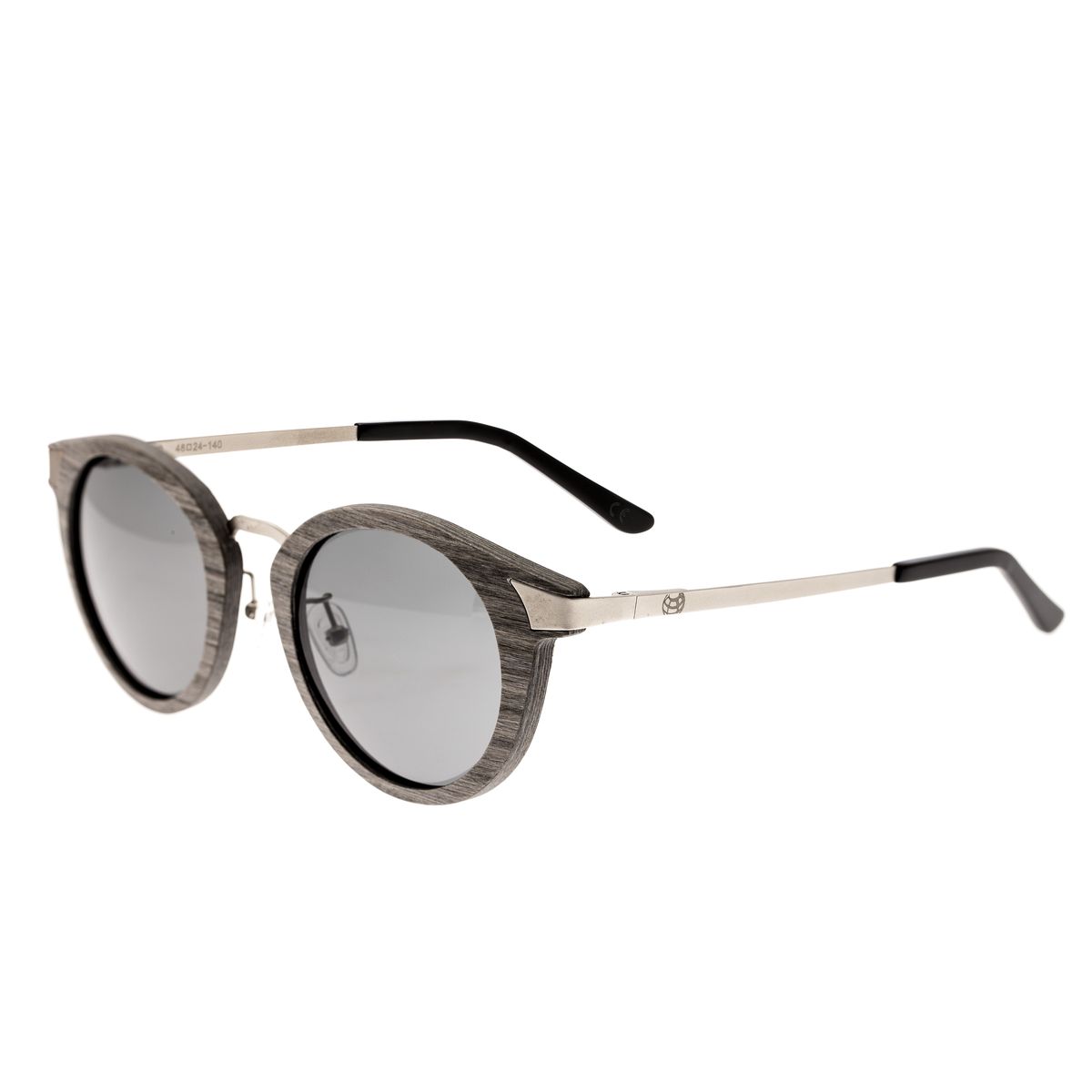 Runde polarisierte Sonnenbrille mit Holzrahmen