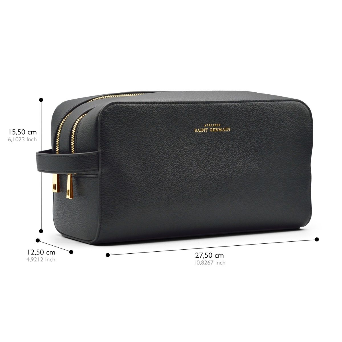 Elegante Kulturtasche aus genarbtem Leder