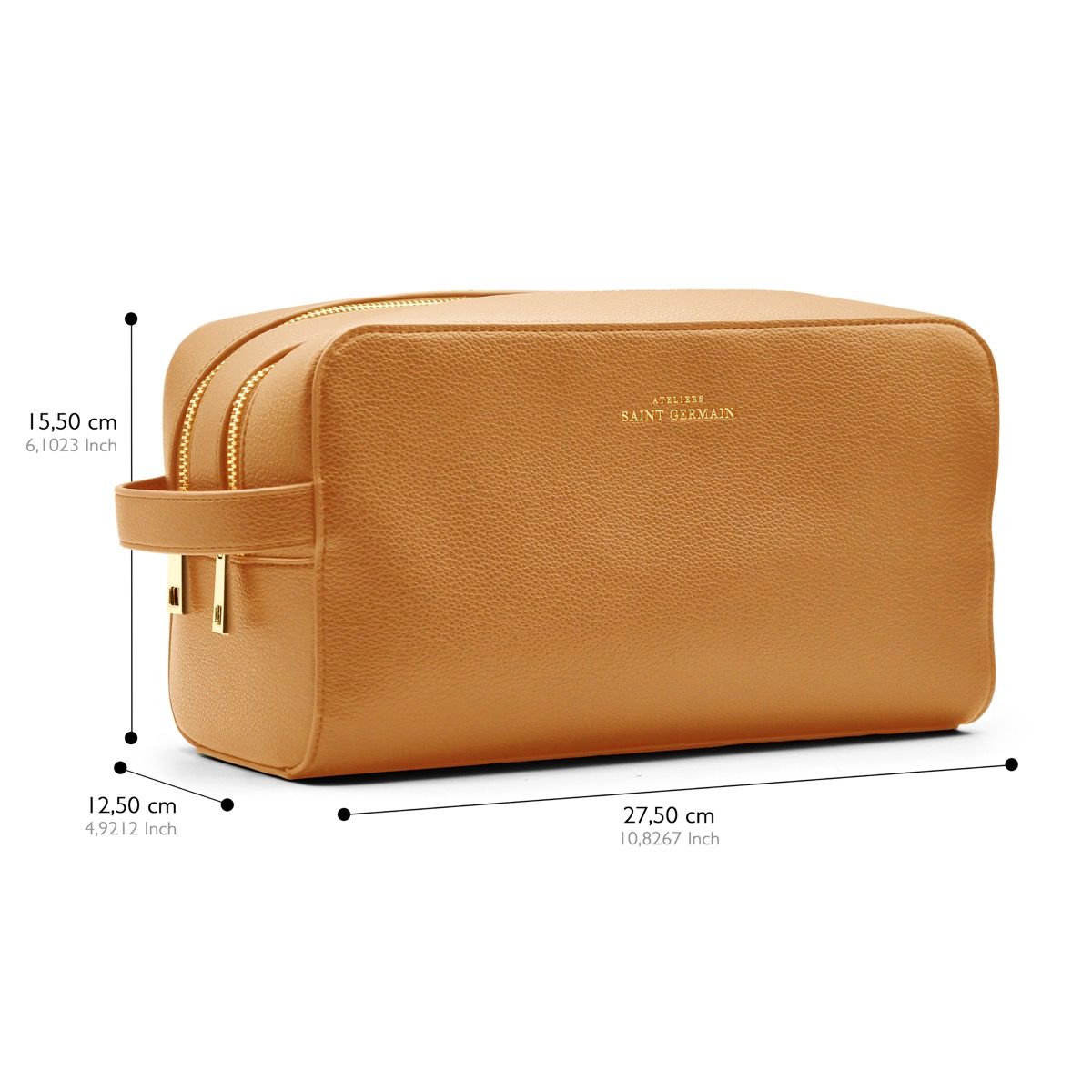 Elegante Kulturtasche aus genarbtem Leder