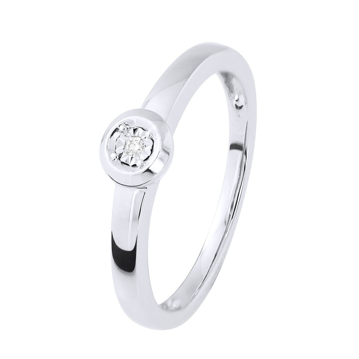 Eleganter Diamant Solitärring Illusion Fassung