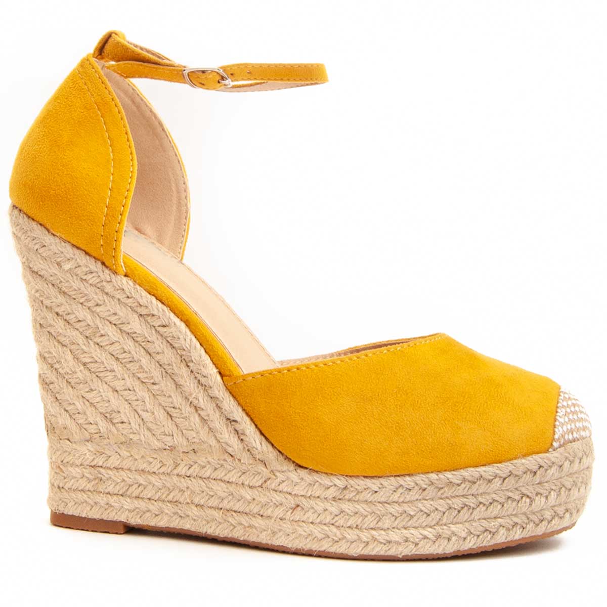 Gelbe Espadrille-Wedge-Sandalen