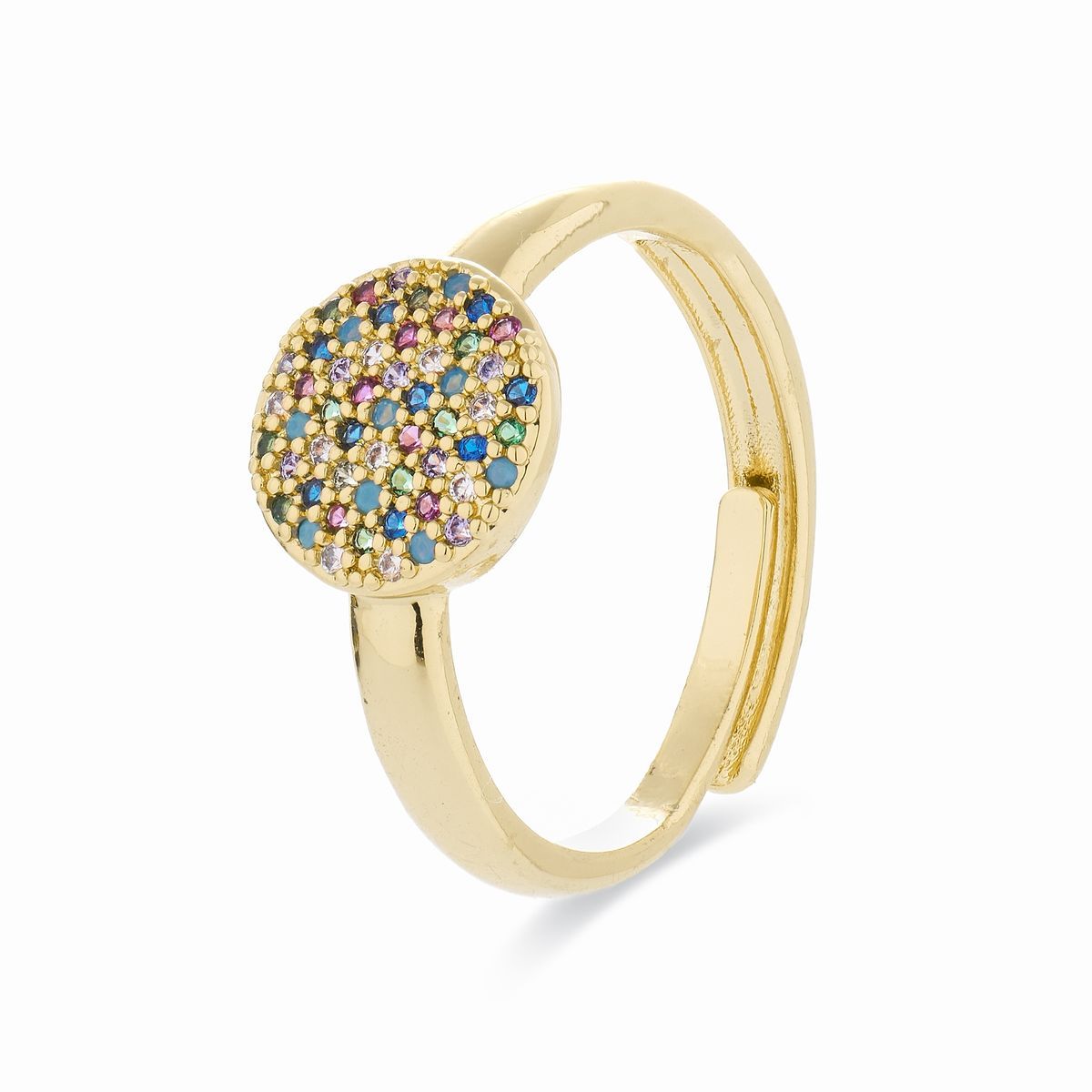 Verstellbarer Ring mit Zirkonia-Pavee