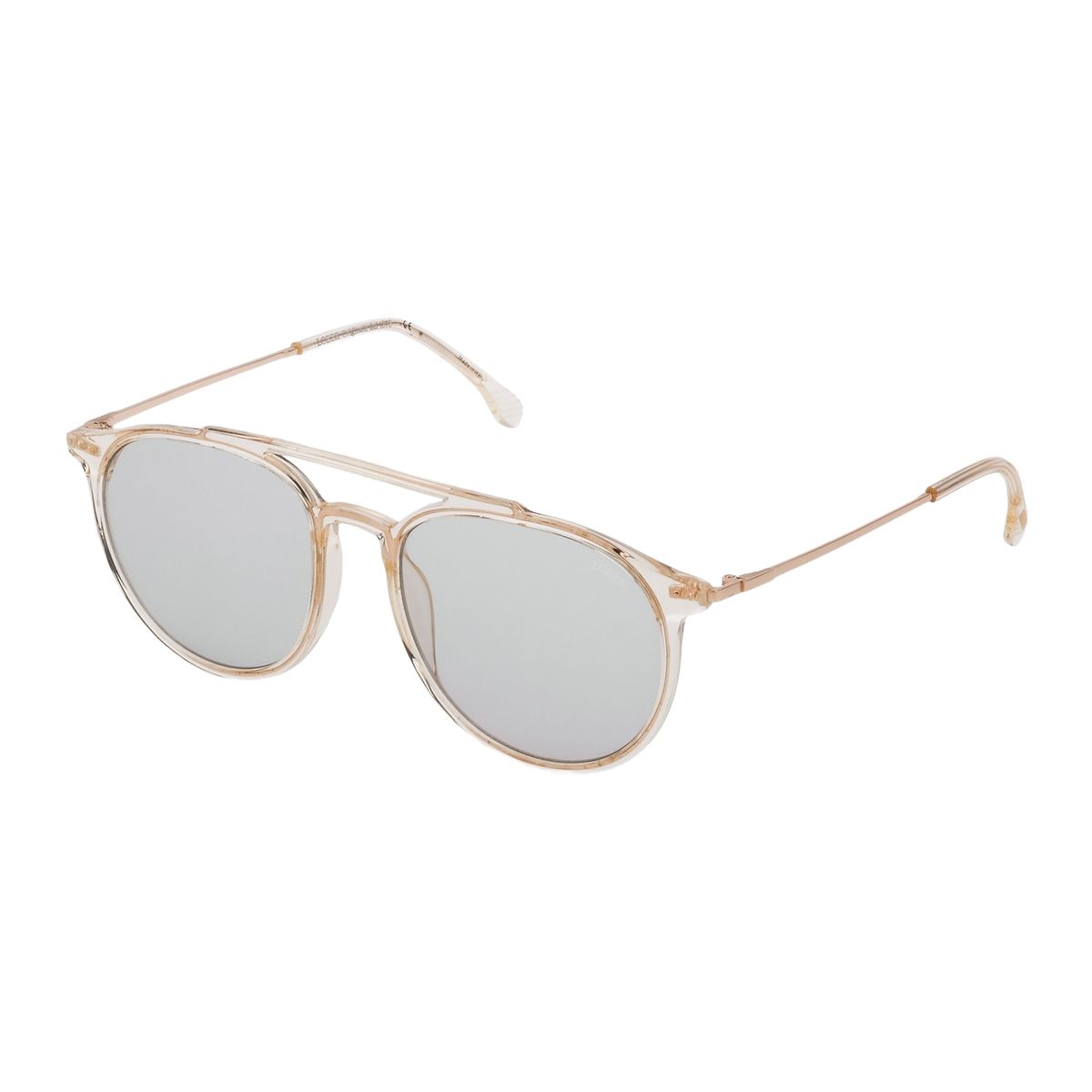 Runde Doppelsteg-Sonnenbrille mit Silbergläsern
