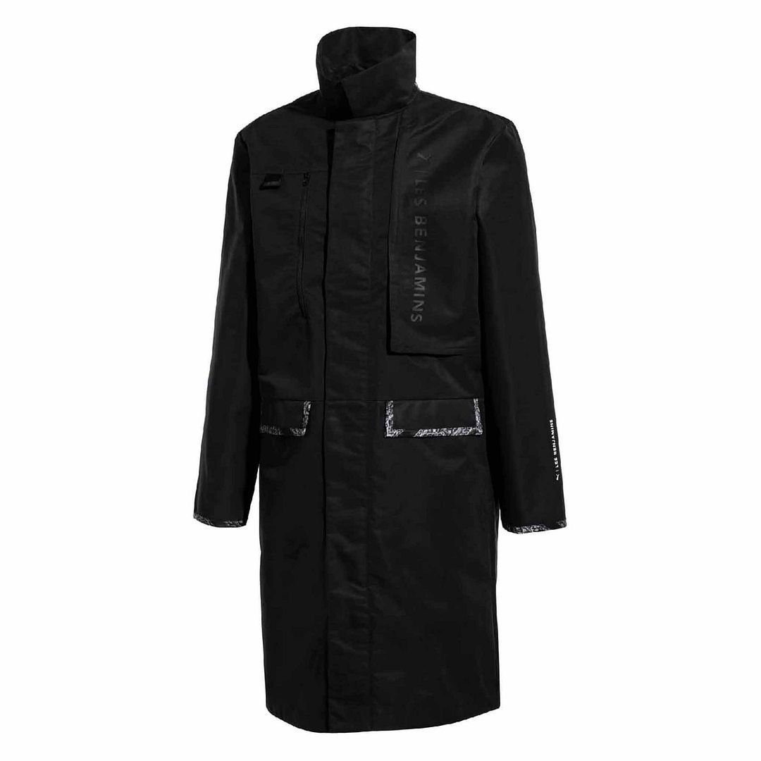 Herren Schwarzer Longline Parka Jacke