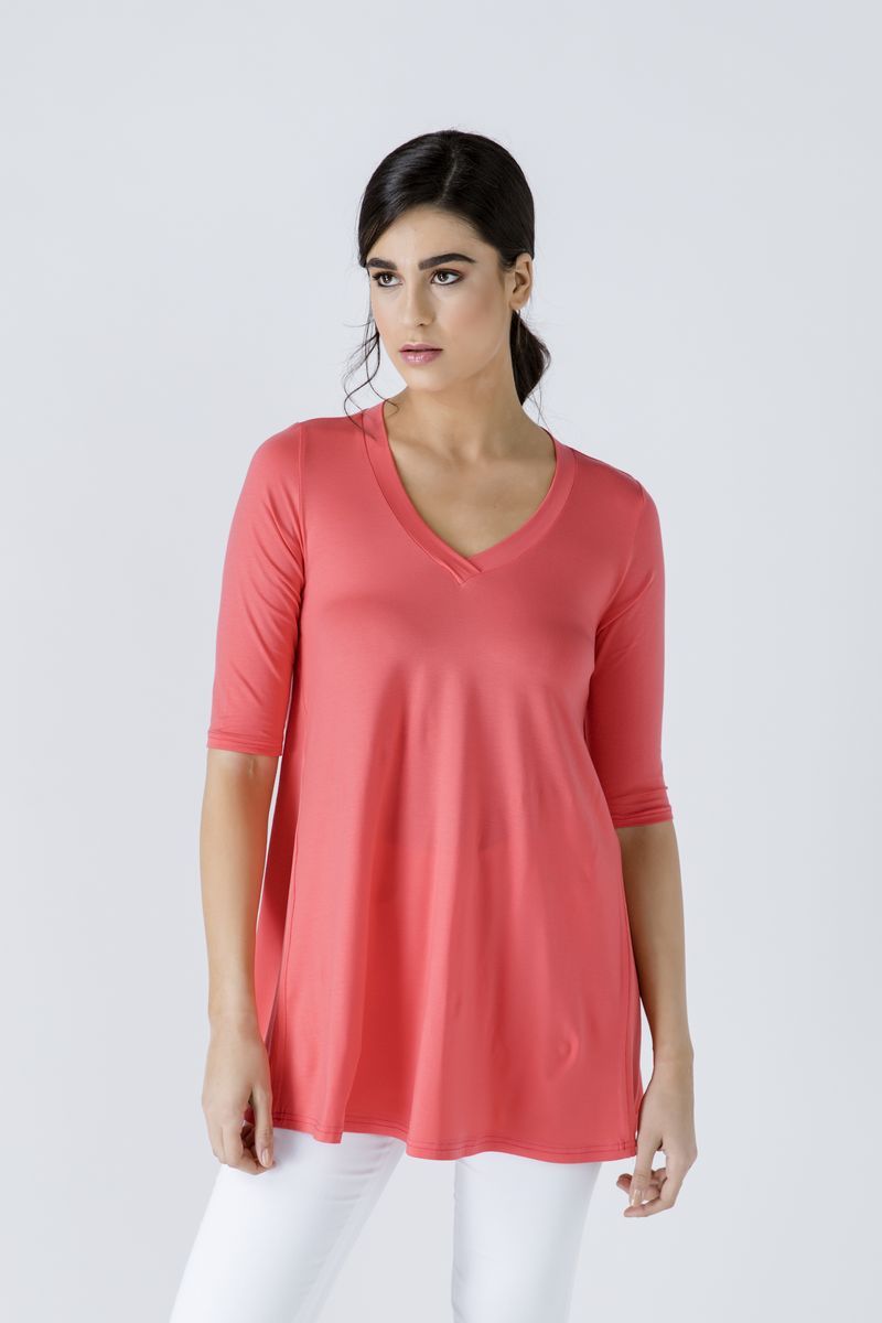 Relaxtes V-Ausschnitt-Jersey-Top