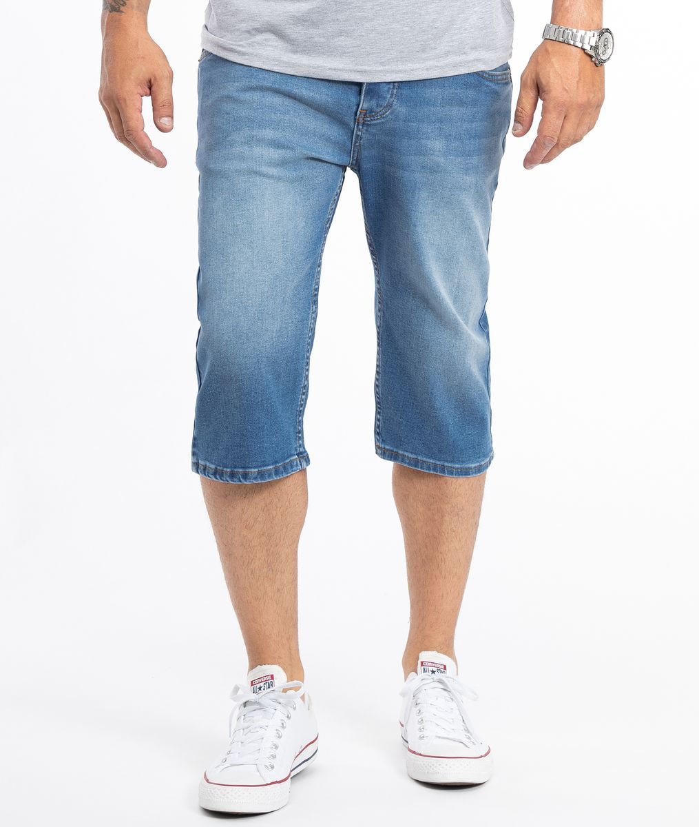 Denim Capri Shorts, Relaxed Fit