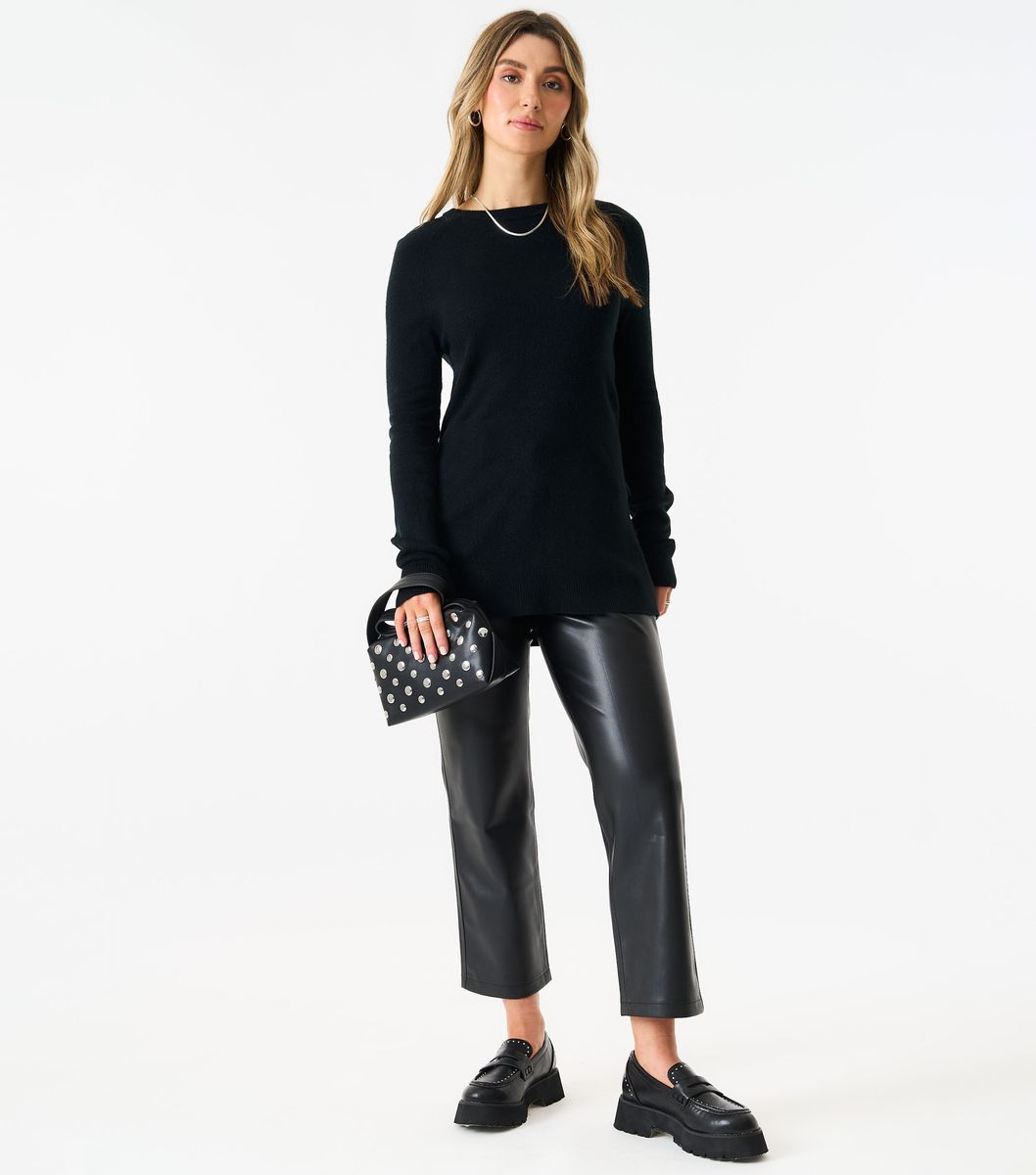 Oversized Feinstrickpullover mit Rundhalsausschnitt