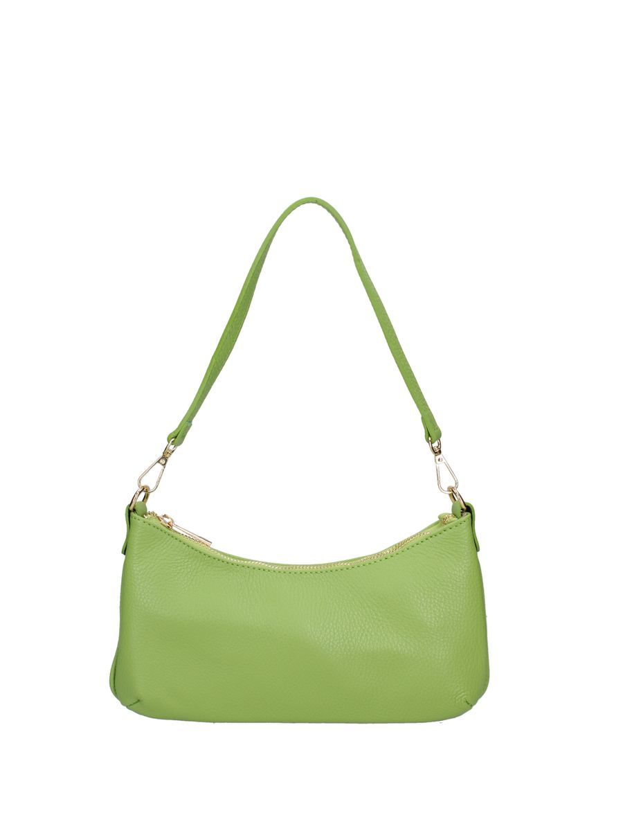 Grüne Leder Schulter Baguette Tasche