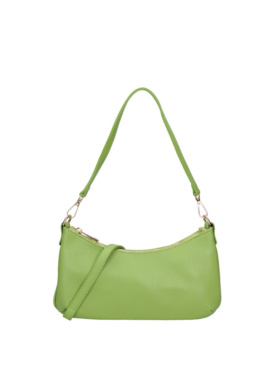 Schultertasche aus genarbtem Leder