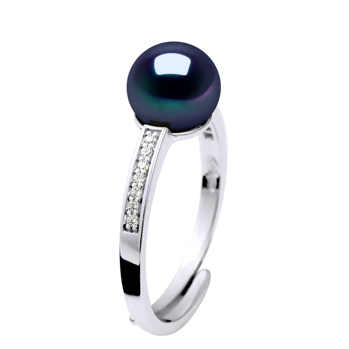 Schwarzer Perle Sterlingsilber Ring