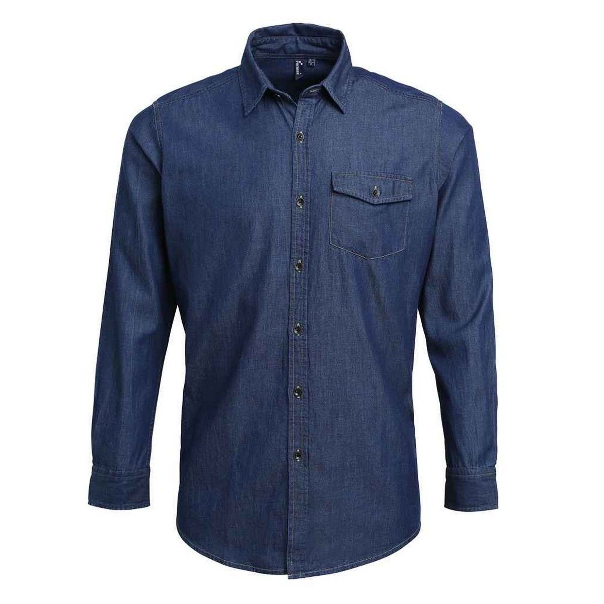Herren Langarm Denim Hemd