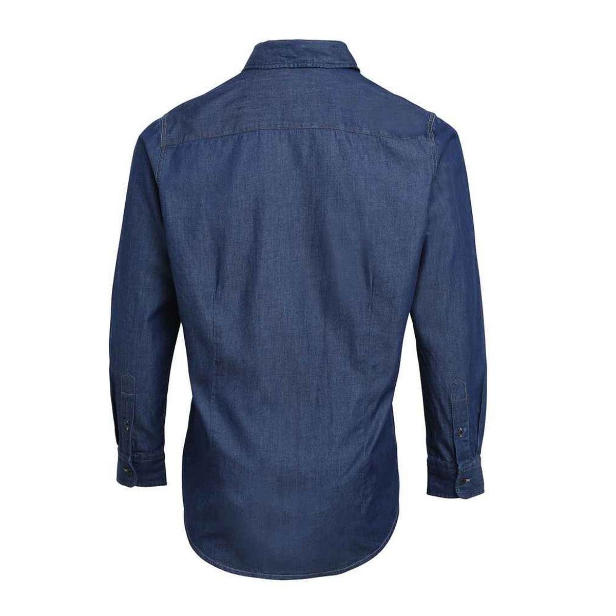 Langärmliges Indigo-Jeanshemd