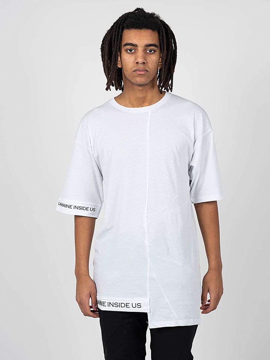 Asymmetrisches Longline-T-Shirt in Oversize-Optik