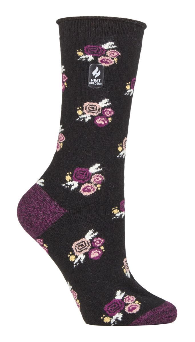 Heat Holders Damen Ultra Lite Thermal Brushed Inner Yarn Design Socken Schwarz (Murcia)