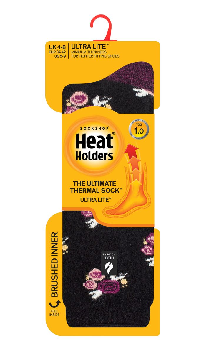 Thermo-Socken mit floralem Muster