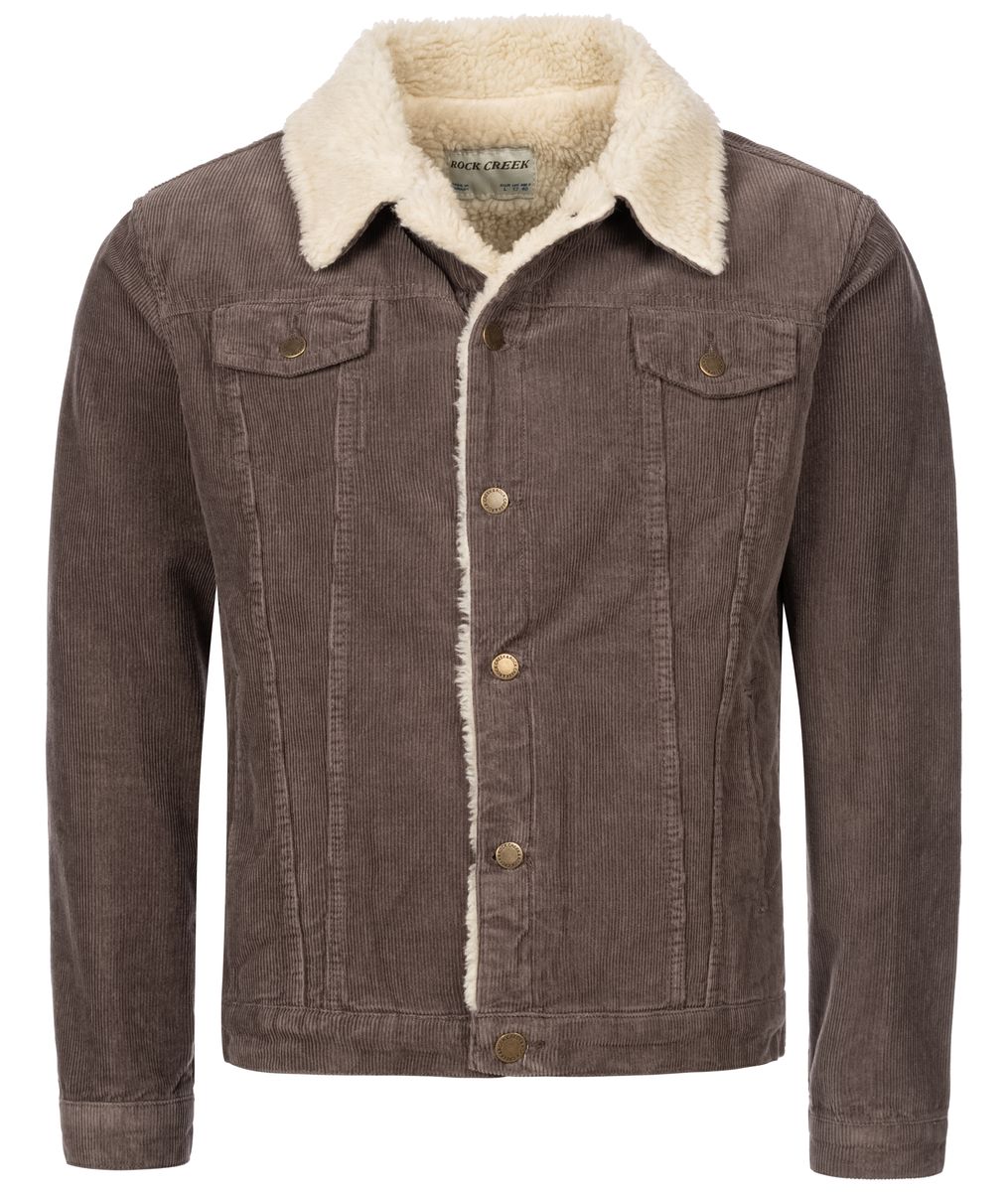 Herren Cordjacke mit Teddyfellkragen