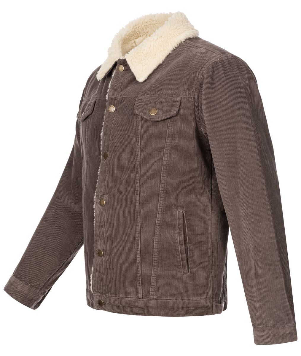 Cordjacke mit Teddyfell-Kragen