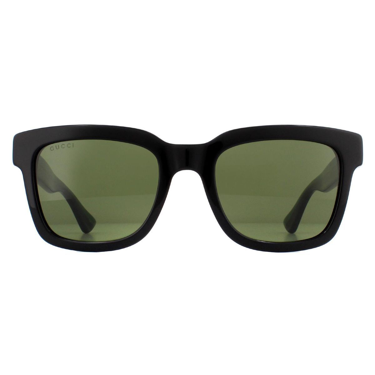 Sonnenbrille mit quadratischem Rahmen und grünen Gläsern