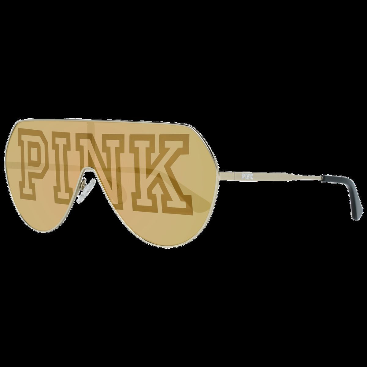 Statement Shield Sonnenbrille mit Pink Logo